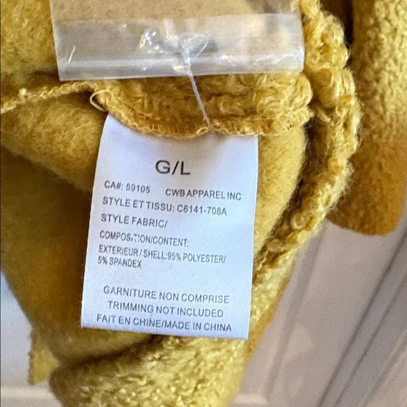 CHARLIE B Mustard women’s L boucle Sherpa button down coat pockets - Picture 5 of 5